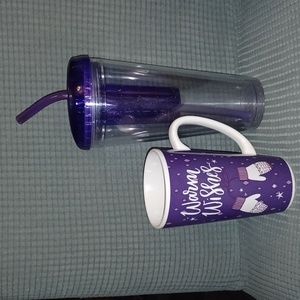 2pc purple Holiday drinkware (122623E).